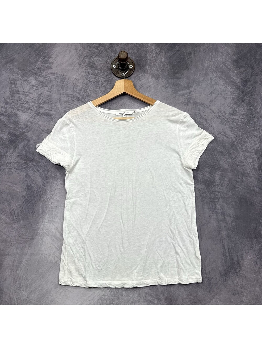 Helmut Lang T-Shirt Womens Medium White Cotton Cashmere